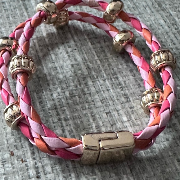 Napier Pink and Gold Braided Bracelet Size 6 - Picture 7 of 7
